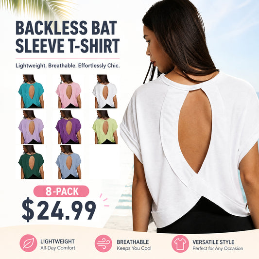 Women's Essnce Cut Out Back Batwing Sleeve Tee